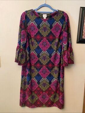 Chico's Purple & Navy Medallion Dress 🆕